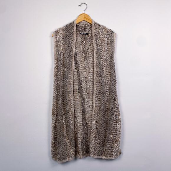 Nic + Zoe Boucle Knit Sleeveless Cardigan Sweater Medium - Picture 1 of 5